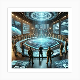 Coordinating Military Exercises Futuristic Art Print