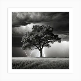 Lightning Tree 13 Art Print