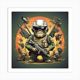 Soldier Doodle Art Print