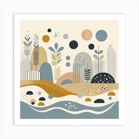 Scandinavian style, Seashore 3 Art Print