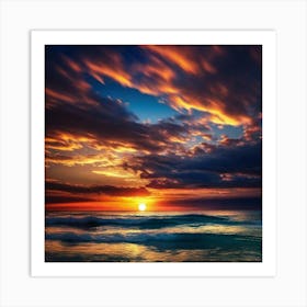 Sunset Over The Ocean 122 Art Print