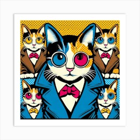 Cats In Suits Art Print