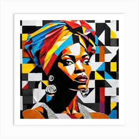 African Woman With Turban 3 Art Print