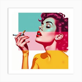 Woman Smoking A Cigarette Art Print