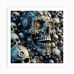 Robot Skull Art Print