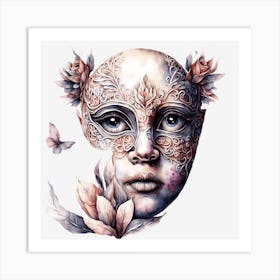 Mask Of A Woman Art Print