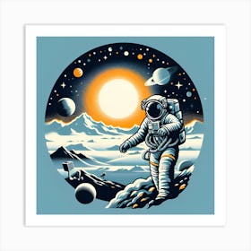 Astronaut In Space 3 Art Print