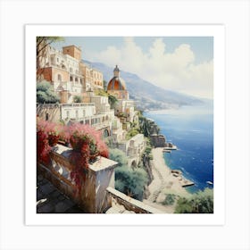 Villa Dreams: Coastal Canvas Art Print