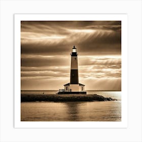 Photograph - Lighthouse At Sunrise By Daniel M Art Print