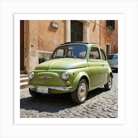 Fiat 500 In Rome Art Print Art Print