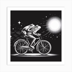 Frogs On A Bike 2 Art Print