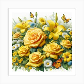 FLOWERS WALL ART 2 Art Print