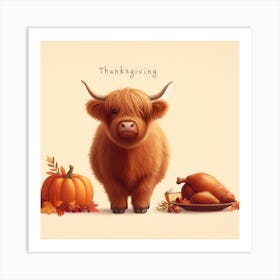 Autumn Highland Cow 1 Art Print