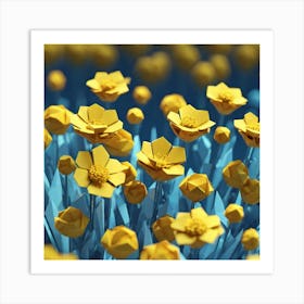 Origami Flowers Art Print