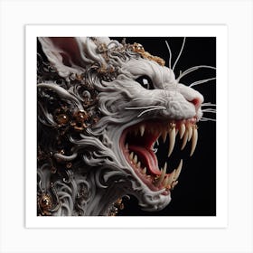 Chinese Porcelain Cat Art Print