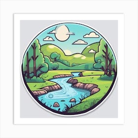 Cartoon Landscape 10 Art Print