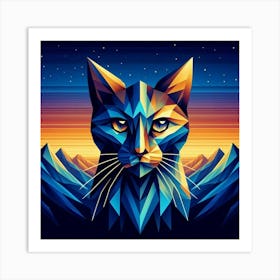 Yara Low Poly Cat Art Print