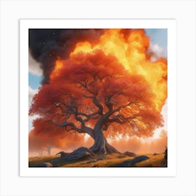 Tree Fire Art Print