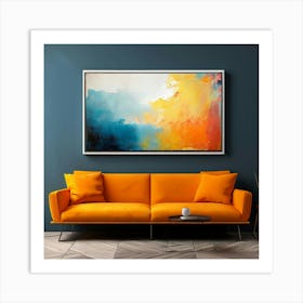 Mock Up Canvas Framed Art Gallery Wall Mounted Textured Print Abstract Landscape Portrait Art Print