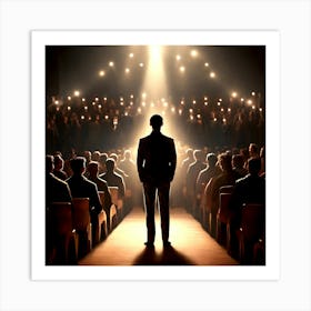 Man Standing In Front Of An Audience Art Print