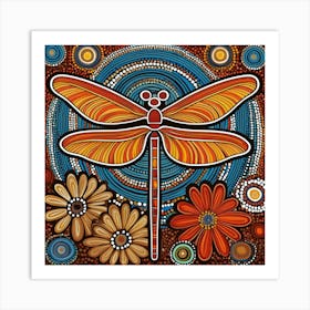 Aboriginal dragonfly  Art Print