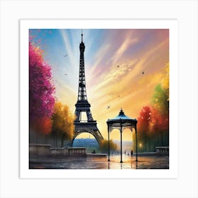 Paris At Sunset Art Print