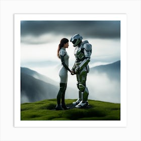 Robot Couple 3 Art Print