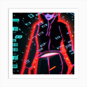 Neon Girl Art Print