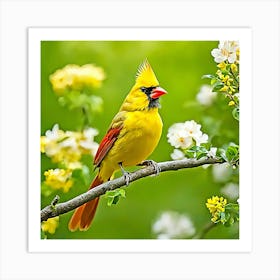 Yellow Cardinal 1 Art Print