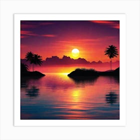 Sunset Over Water 8 Art Print