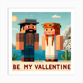 Be My Valentine - greece couple Art Print