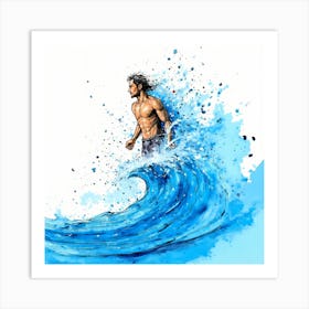 Surfer On A Wave Art Print