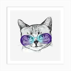 Cat In Sunglasses Art Print