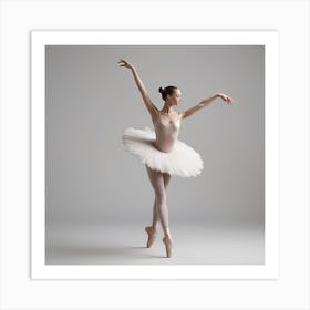 Ballet Dancer In White Tutu Art Print