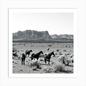 Horses In The Desert 1 Art Print