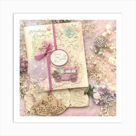 Shabby Chic Dreamy Mist Pastel Colors Junk Journal (2) Art Print