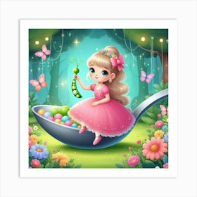 Little Princess In A Spoon Art Print