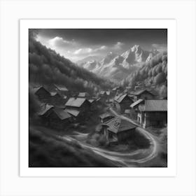 Village In The Mountains Art Print