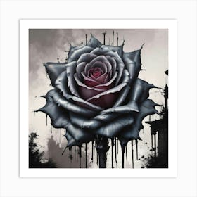 Dripping Rose Art Print