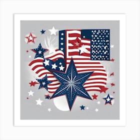 Patriotic Stars And Stripes 1 Art Print