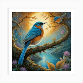 Ultra Sharp And Intricately Detailed Artwork Singing Bird March Dreamlike Airbrush Painting F 840691201(1) Art Print