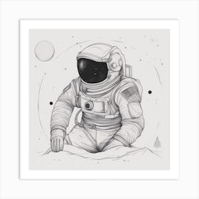 Astronaut In Space Art Print