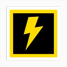 Lightning Bolt Yellow and Black Art Print