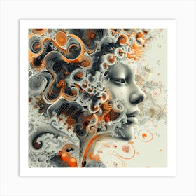 Abstract Portrait Of A Woman Art Print