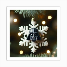 Darth Vader Snowflake Christmas Ornament Star Wars Art Print Art Print