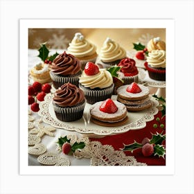 Leonardo Phoenix 10 A Festive Holiday Dessert Spread Featuring 1 Art Print