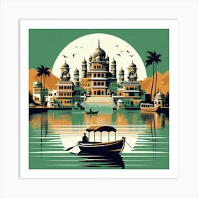 Udaipur, India, Venice of the East. Vintage  Art Print