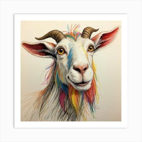 Rainbow Goat 7 Art Print