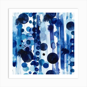 Blue Splatters Art Print