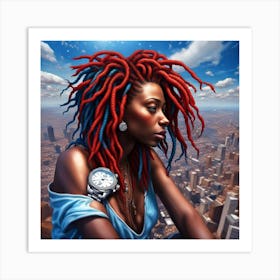 Woman With Dreadlocks 1 Art Print